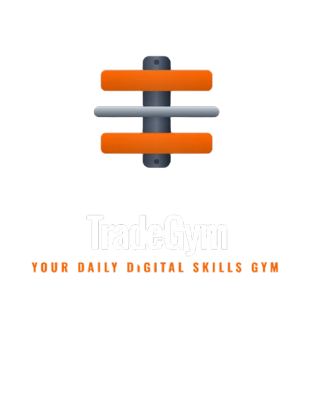The TradeGYM app logo: your daily digital skills gym.